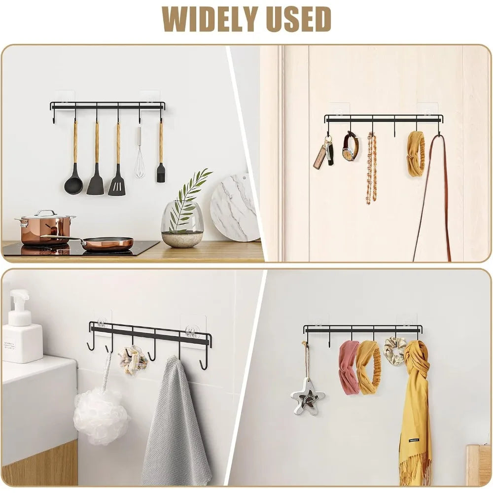 Adhesive Utensil Rail (12 Hooks, 2-Pack)