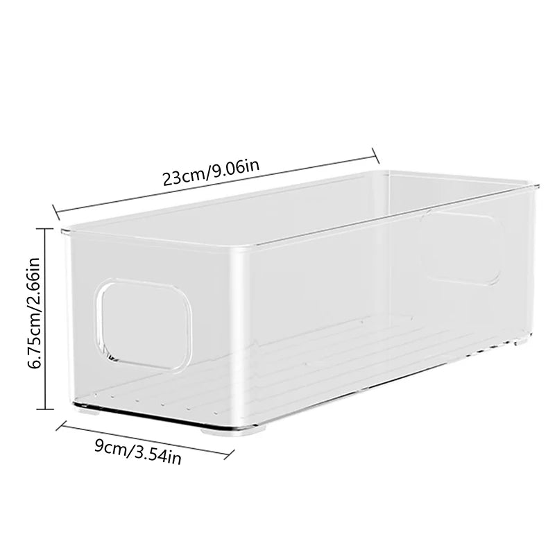 Stackable Fridge Organizer Bin (Clear, Handled)