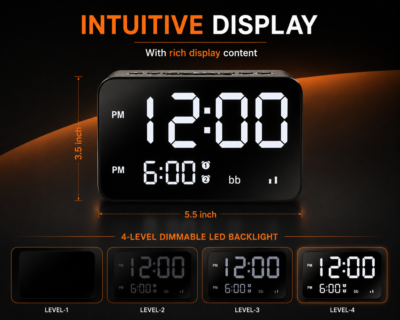 Smart White Noise Alarm Clock With Charging