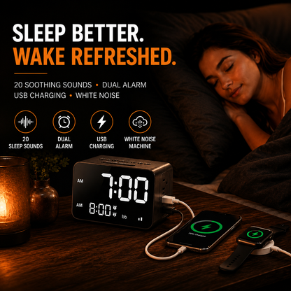 Smart White Noise Alarm Clock With Charging