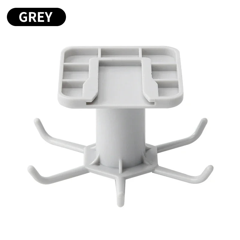 Adhesive Rotating Kitchen Hook Rack (6 Hooks, No-Drill)
