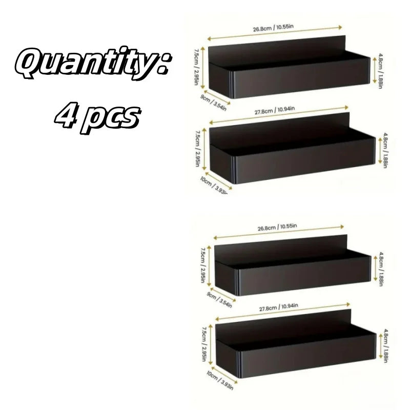 Magnetic Storage Rack (No-Drill, Kitchen Storage; Bathroom, 2 or 4-Pack)