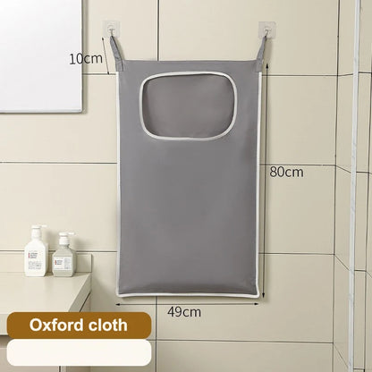Over-Door Hanging Laundry Basket (Wall-Mounted, Foldable)
