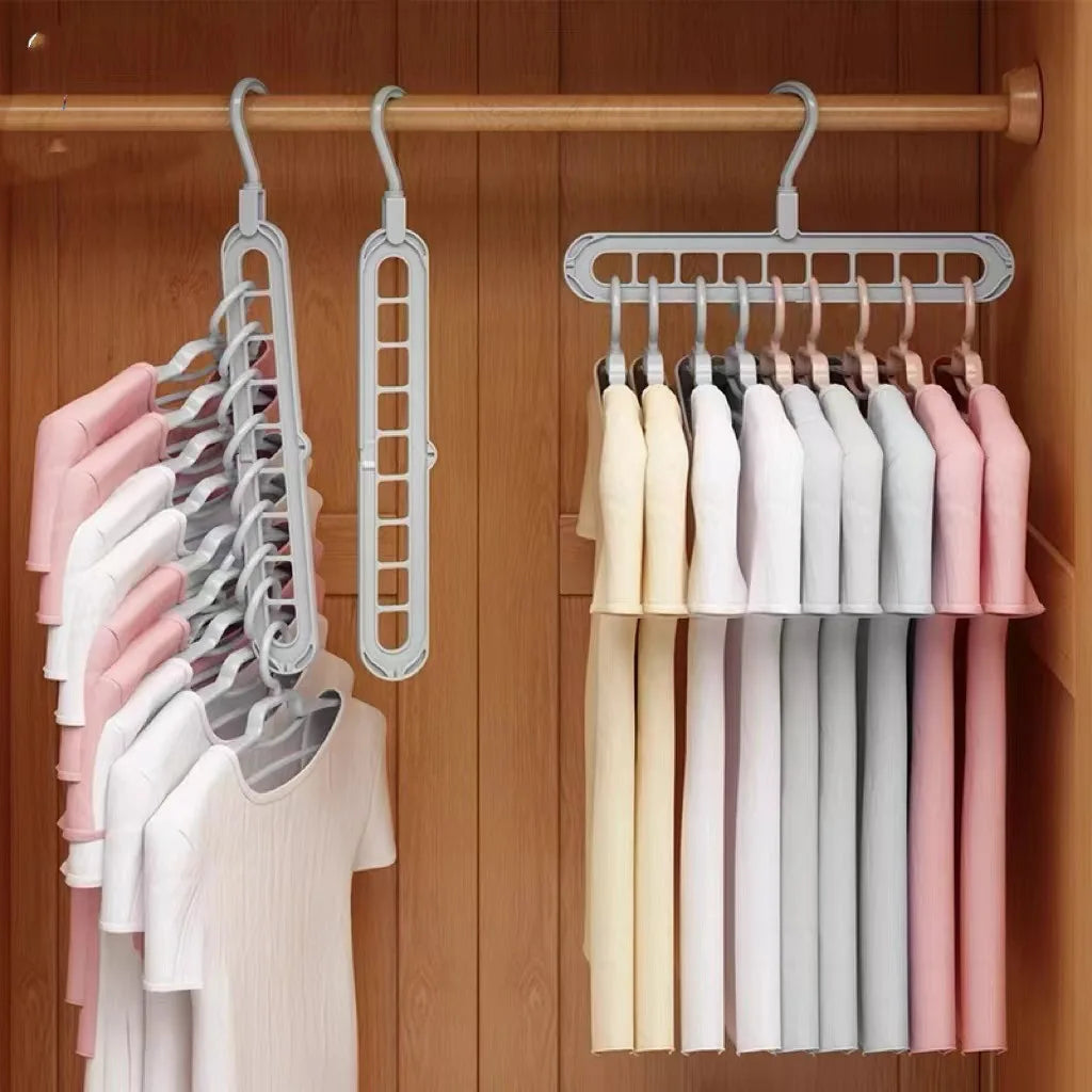 9-Hole Cascading Clothes Hanger (Space-Saving, 360° Rotating)