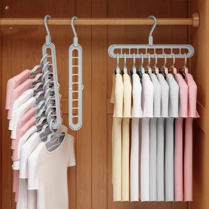9-Hole Cascading Clothes Hanger (Space-Saving, 360° Rotating)
