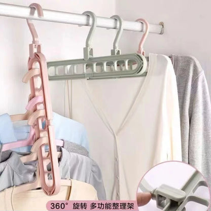 9-Hole Cascading Clothes Hanger (Space-Saving, 360° Rotating)