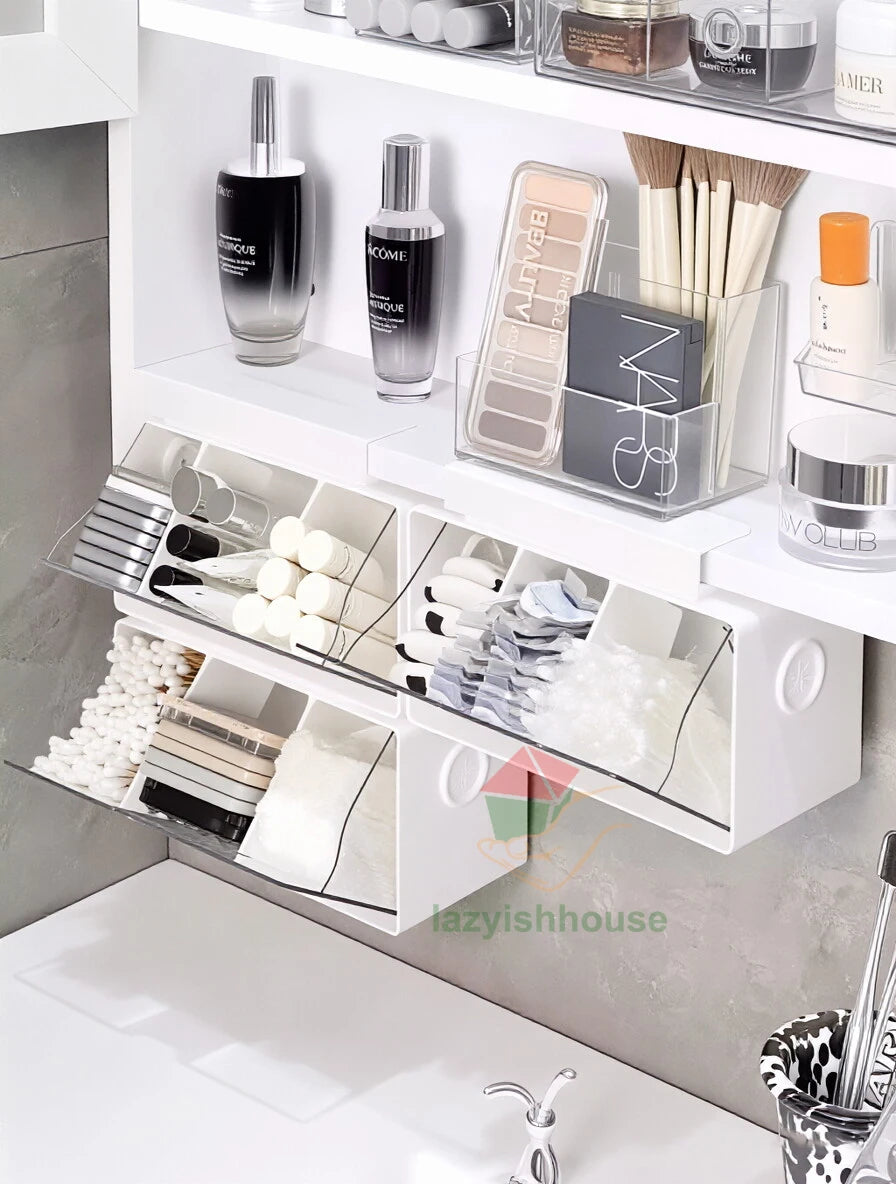 Pull-Out Under-Mirror Storage Drawer (Clear, Bathroom)