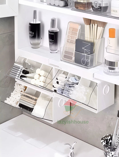 Pull-Out Under-Mirror Storage Drawer (Clear, Bathroom)