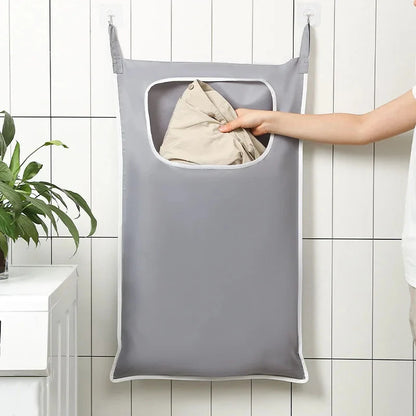 Over-Door Hanging Laundry Basket (Wall-Mounted, Foldable)