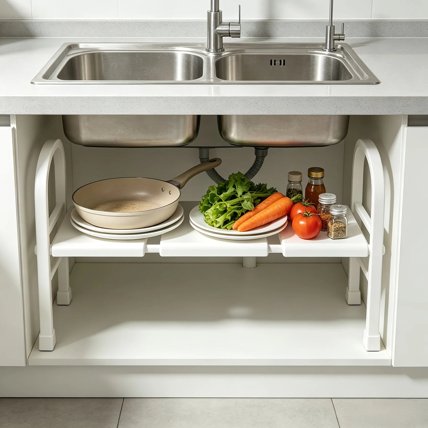 Expandable Under-Sink Shelf (Adjustable Metal)