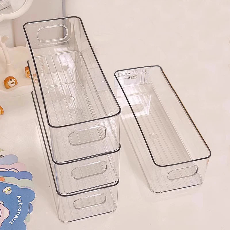 Stackable Fridge Organizer Bin (Clear, Handled)