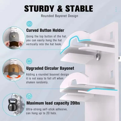 10-Grid Wall-Mounted Hat Rack (Space-Saving Cap Organizer)