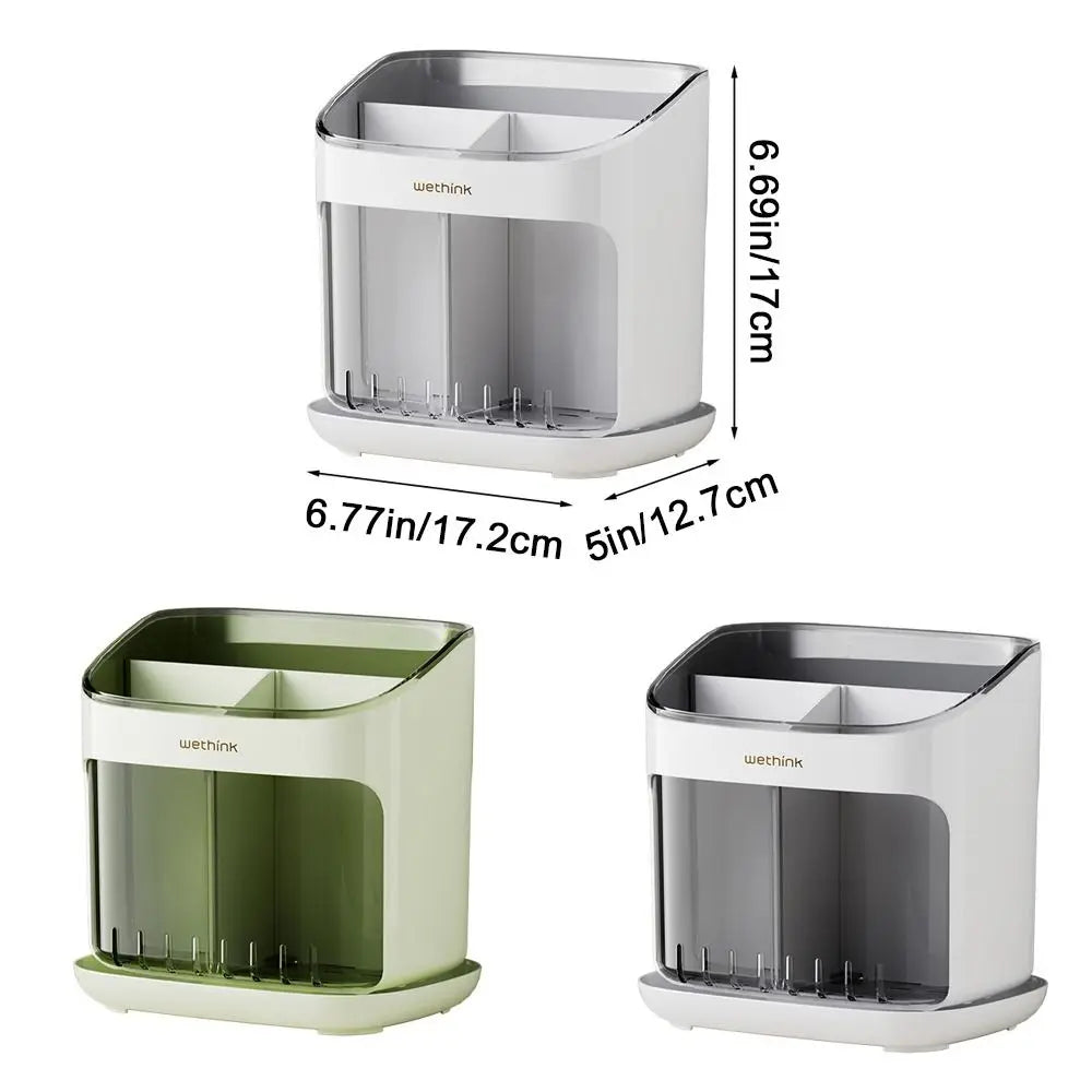 Chopstick Holder; Utensil Storage Caddy (Detachable Drainage Tray)