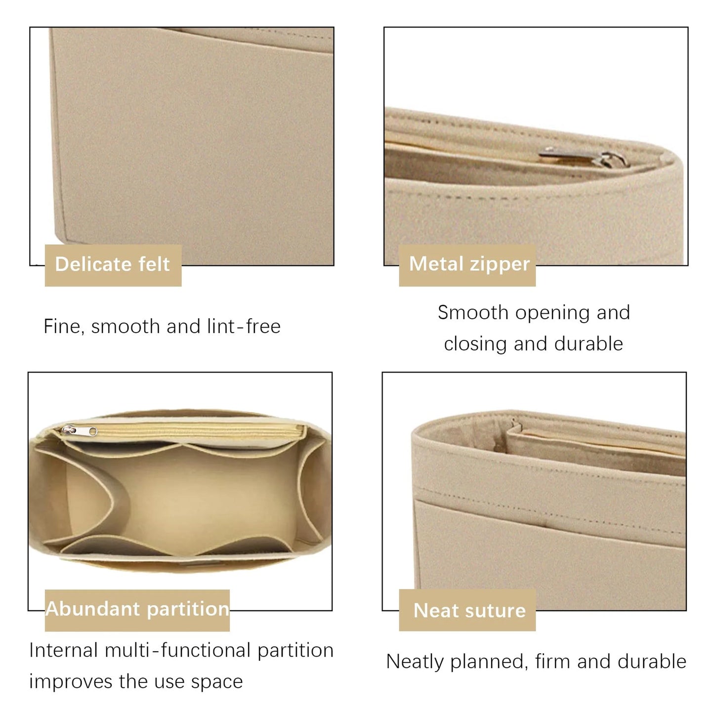 Felt Purse Organizer Insert (Multi-Pocket)