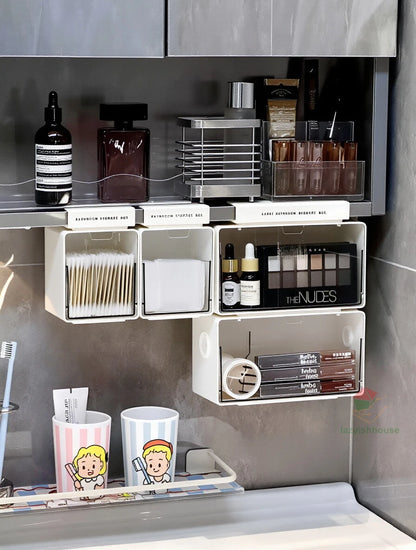 Pull-Out Under-Mirror Storage Drawer (Clear, Bathroom)