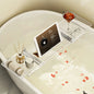 Expandable Bamboo Bathtub Caddy (Wine & Book Holder)