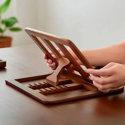 Wooden Adjustable Laptop Stand (Ergonomic Riser)