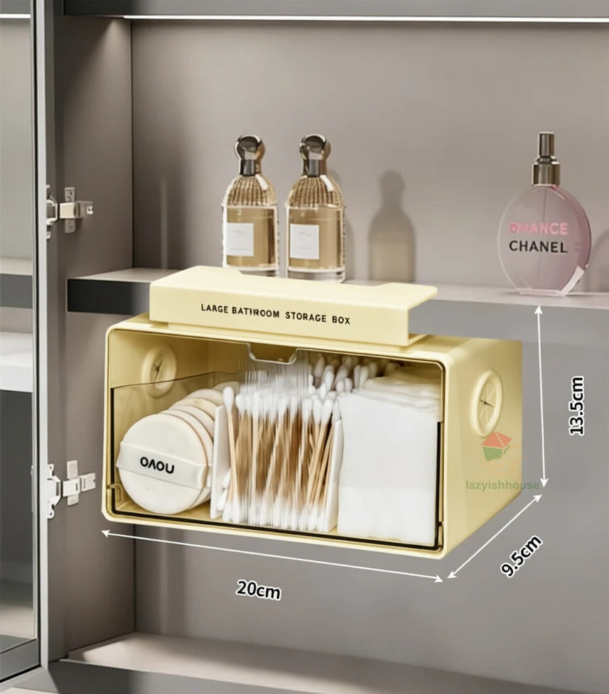 Pull-Out Under-Mirror Storage Drawer (Clear, Bathroom)
