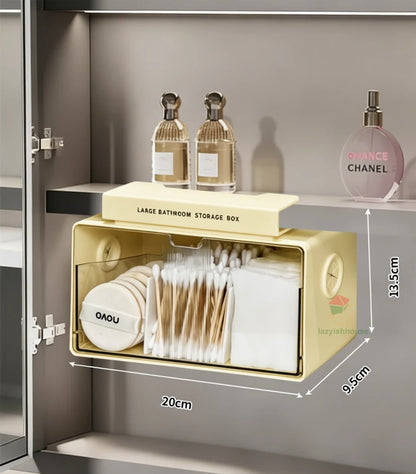 Pull-Out Under-Mirror Storage Drawer (Clear, Bathroom)