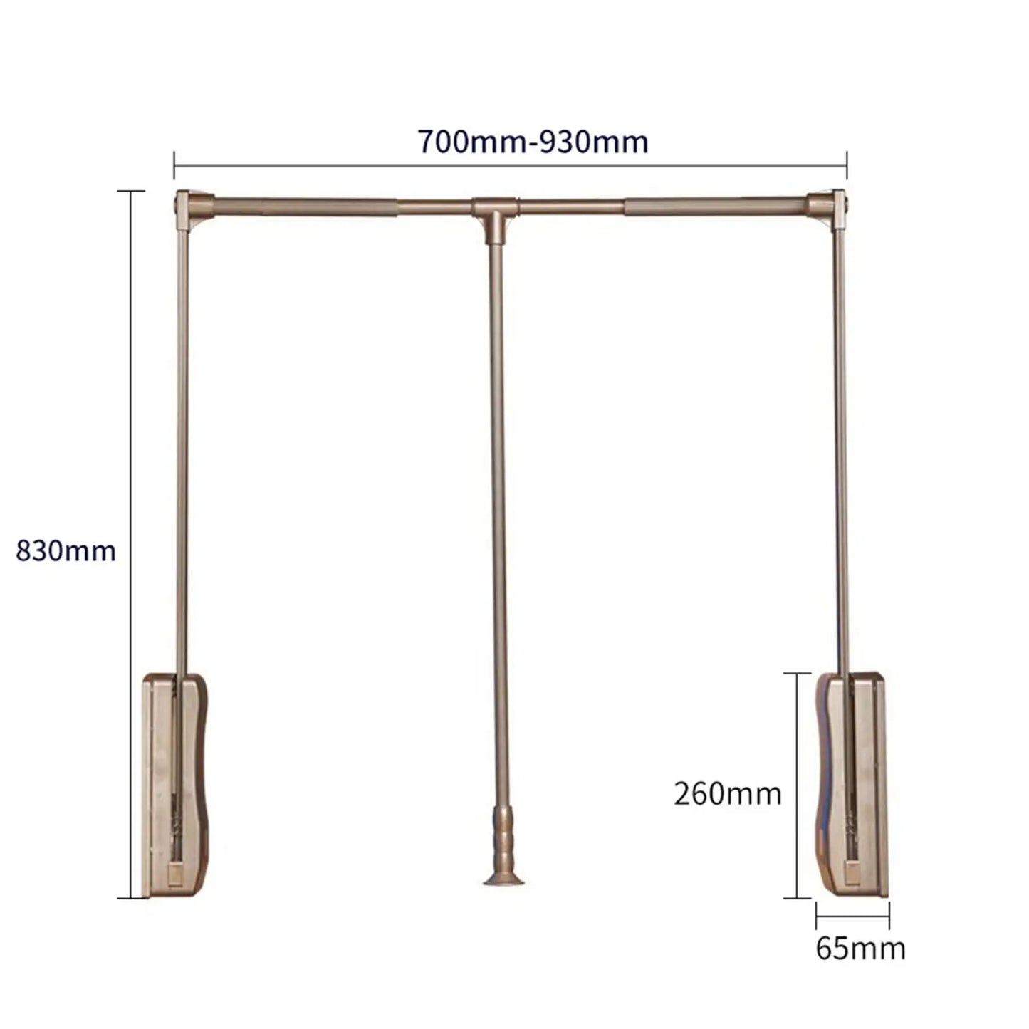 Pull-Down Closet Rod (Adjustable Width, Hydraulic Lift)