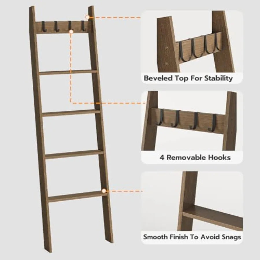 5-Tier Blanket Ladder (Leaning Towel Rack)