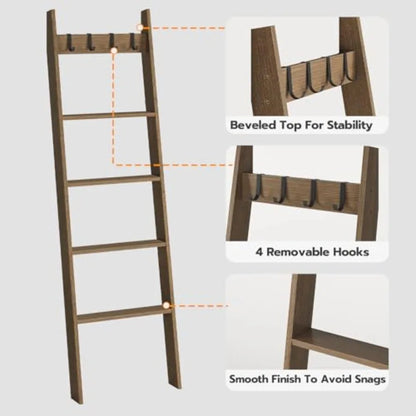 5-Tier Blanket Ladder (Leaning Towel Rack)