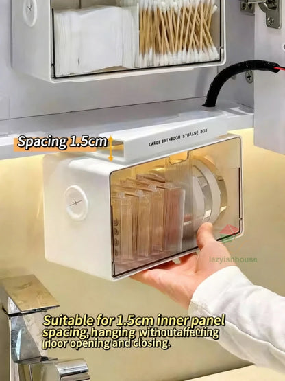 Pull-Out Under-Mirror Storage Drawer (Clear, Bathroom)