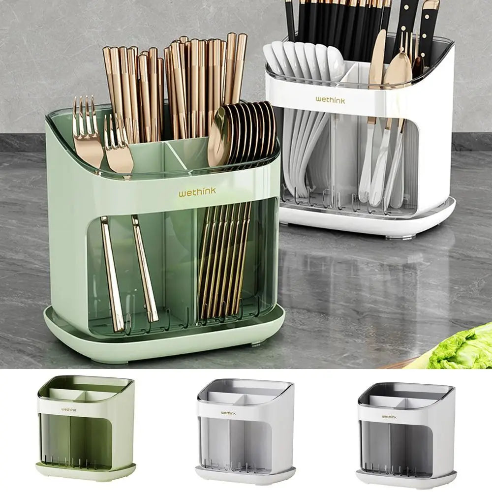 Chopstick Holder; Utensil Storage Caddy (Detachable Drainage Tray)