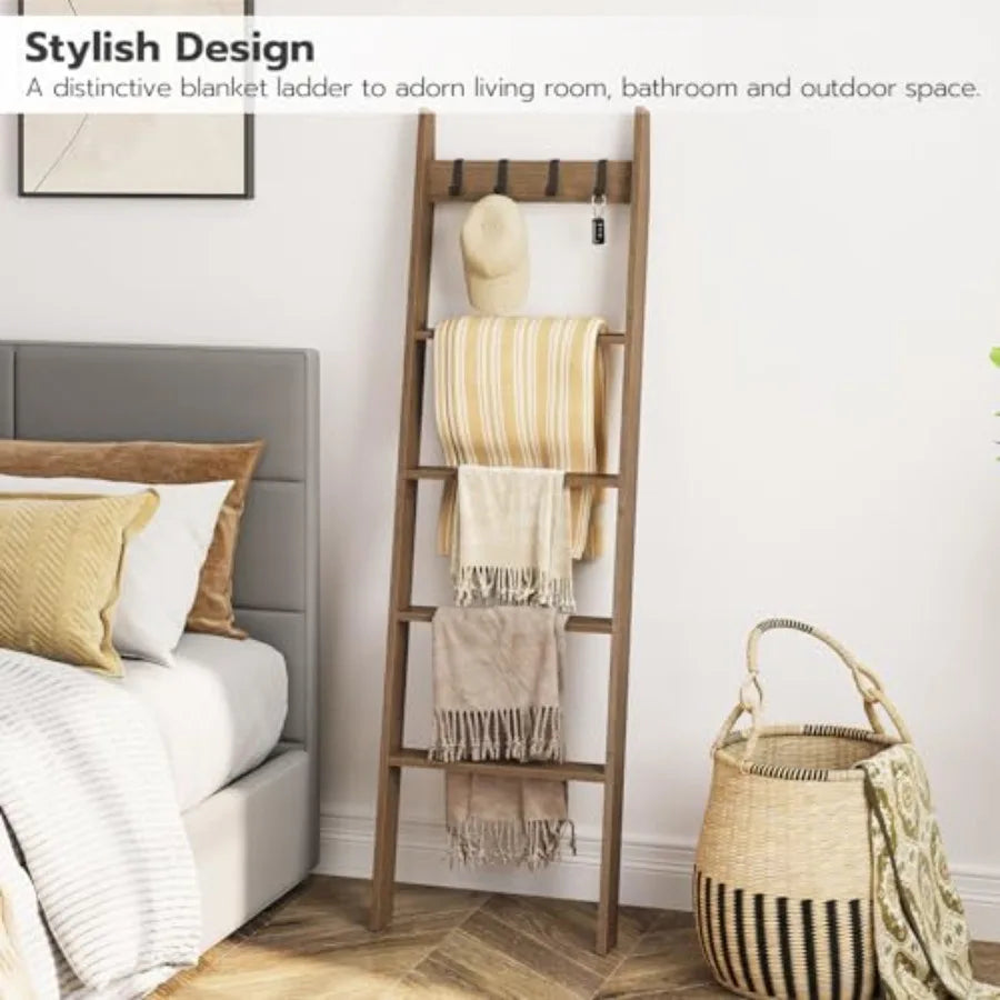 5-Tier Blanket Ladder (Leaning Towel Rack)