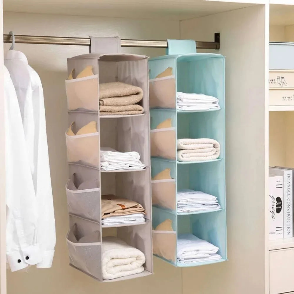Hanging Bra Storage Bag; Underwear Organizer (Foldable, Multi-Layer, Washable)