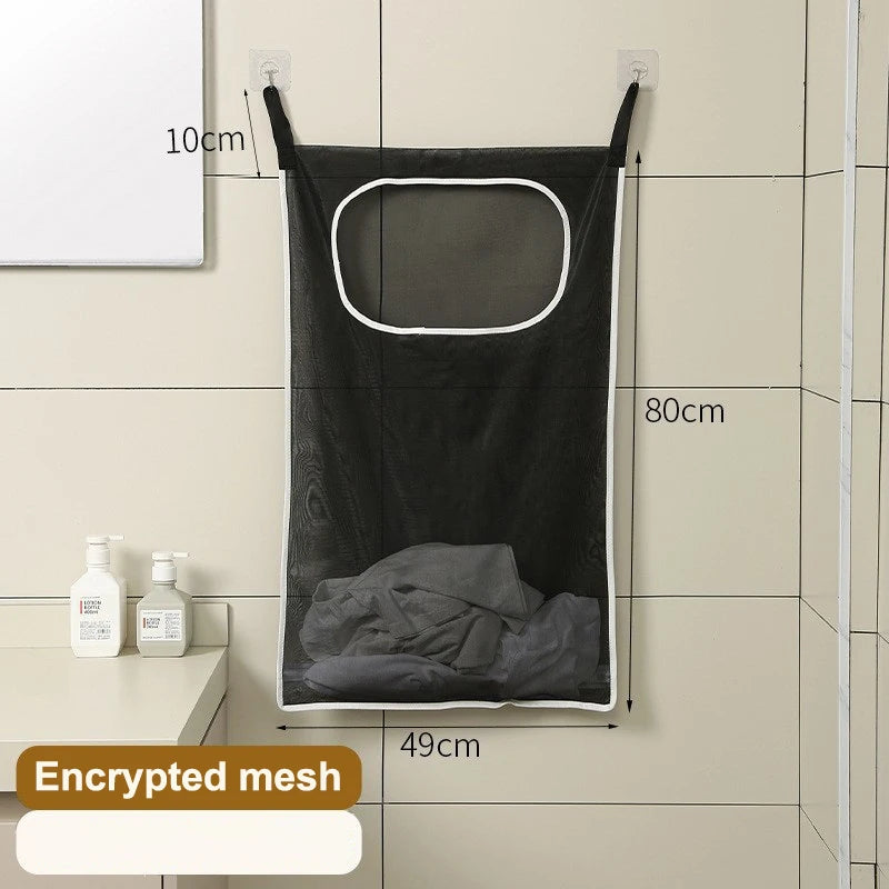 Over-Door Hanging Laundry Basket (Wall-Mounted, Foldable)