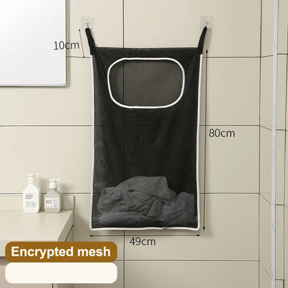 Over-Door Hanging Laundry Basket (Wall-Mounted, Foldable)