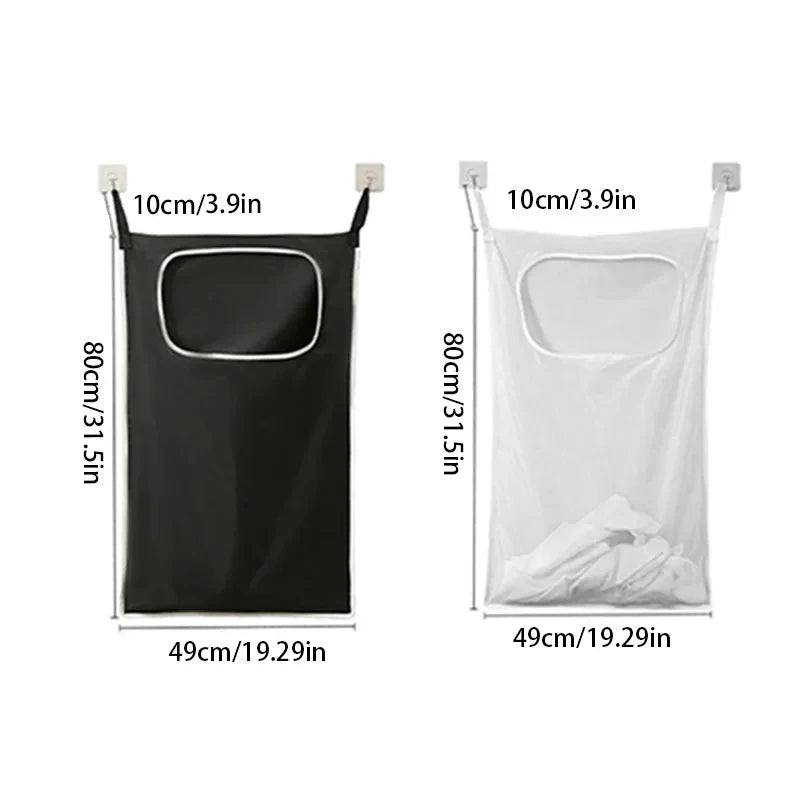 Over-Door Hanging Laundry Basket (Wall-Mounted, Foldable)