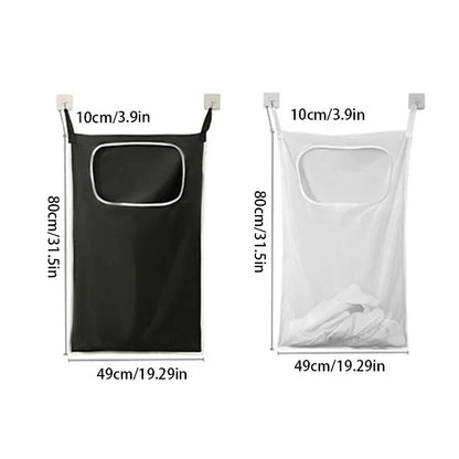 Over-Door Hanging Laundry Basket (Wall-Mounted, Foldable)
