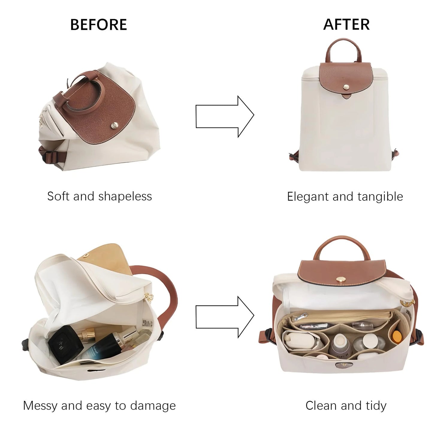 Felt Purse Organizer Insert (Multi-Pocket)