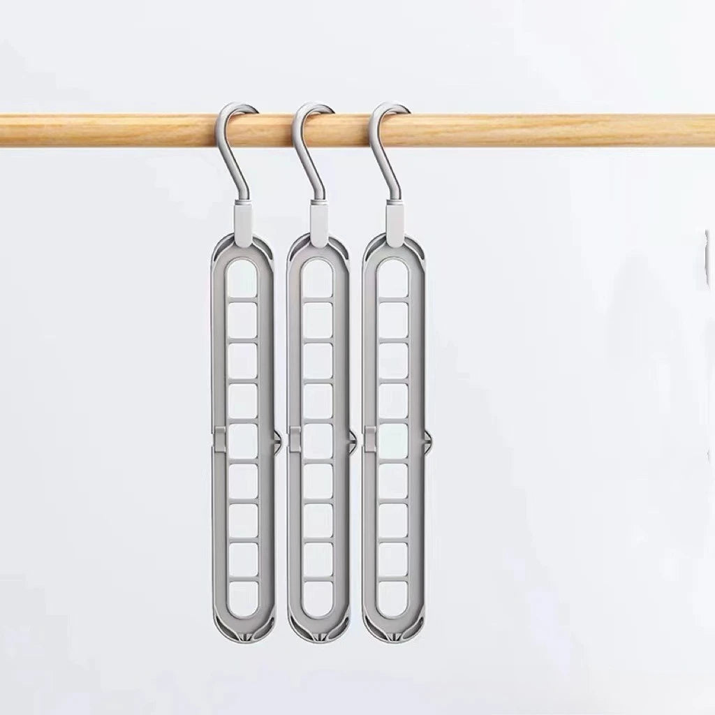 9-Hole Cascading Clothes Hanger (Space-Saving, 360° Rotating)