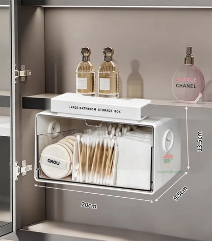 Pull-Out Under-Mirror Storage Drawer (Clear, Bathroom)