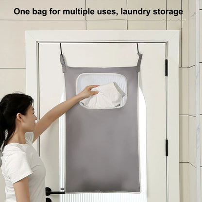 Over-Door Hanging Laundry Basket (Wall-Mounted, Foldable)