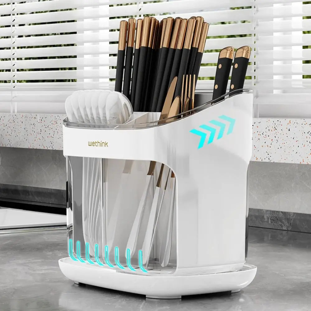 Chopstick Holder; Utensil Storage Caddy (Detachable Drainage Tray)