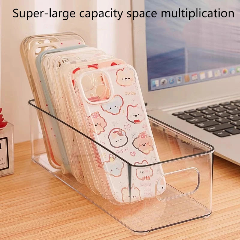 Stackable Fridge Organizer Bin (Clear, Handled)