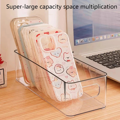 Stackable Fridge Organizer Bin (Clear, Handled)