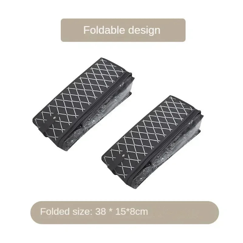 Under-Bed Shoe Storage Box (Clear Lid, Foldable)