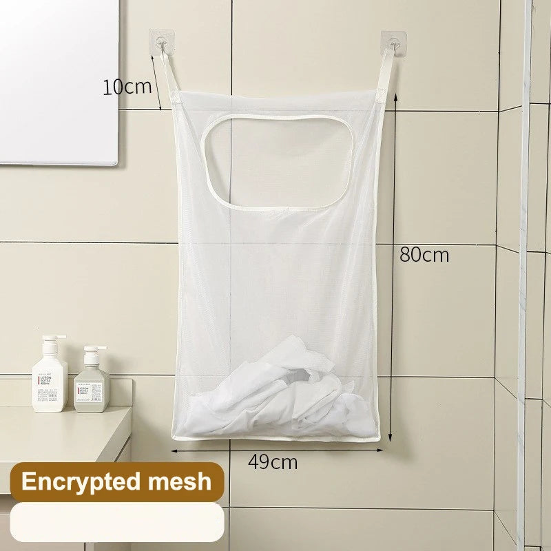 Over-Door Hanging Laundry Basket (Wall-Mounted, Foldable)