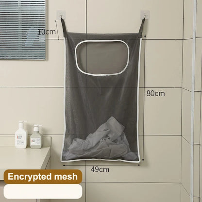 Over-Door Hanging Laundry Basket (Wall-Mounted, Foldable)