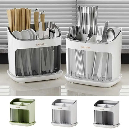 Chopstick Holder; Utensil Storage Caddy (Detachable Drainage Tray)