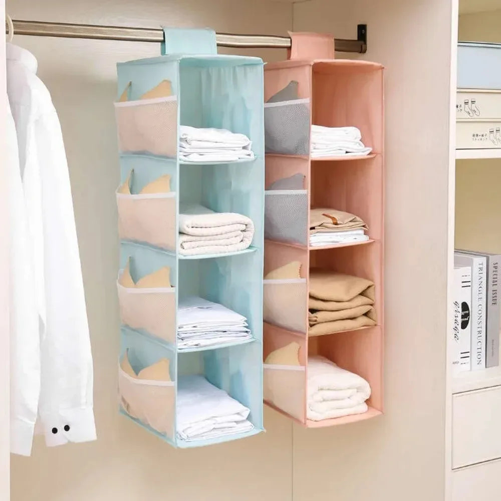 Hanging Bra Storage Bag; Underwear Organizer (Foldable, Multi-Layer, Washable)