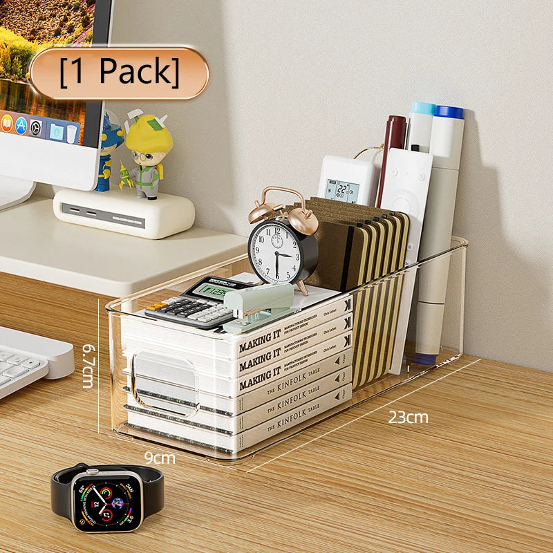 Stackable Fridge Organizer Bin (Clear, Handled)