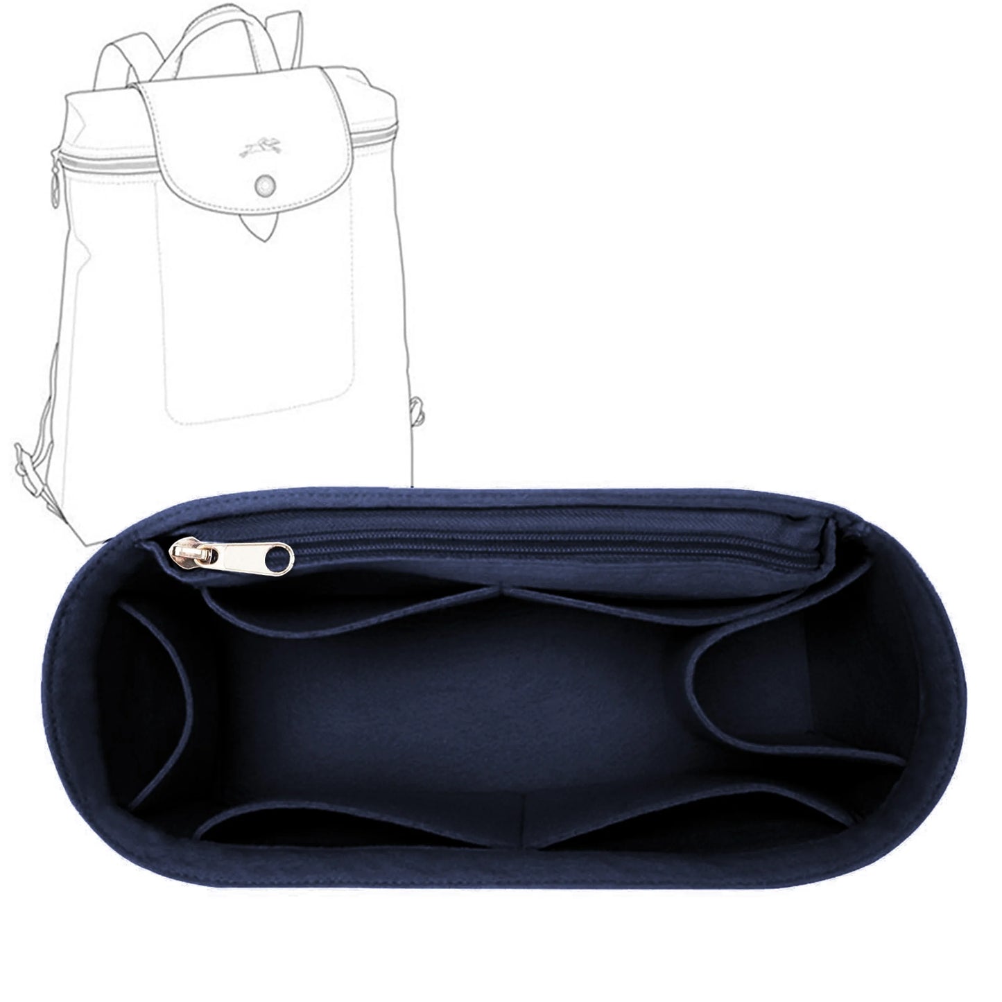Felt Purse Organizer Insert (Multi-Pocket)