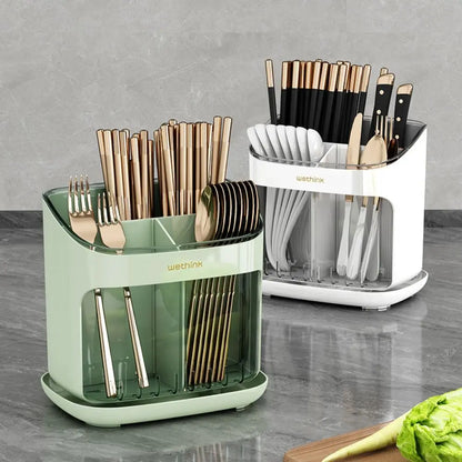 Chopstick Holder; Utensil Storage Caddy (Detachable Drainage Tray)