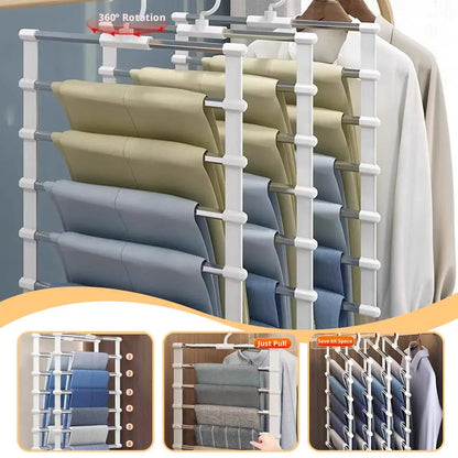 Multi-Layer Pants Hanger (Non-Slip Clips)